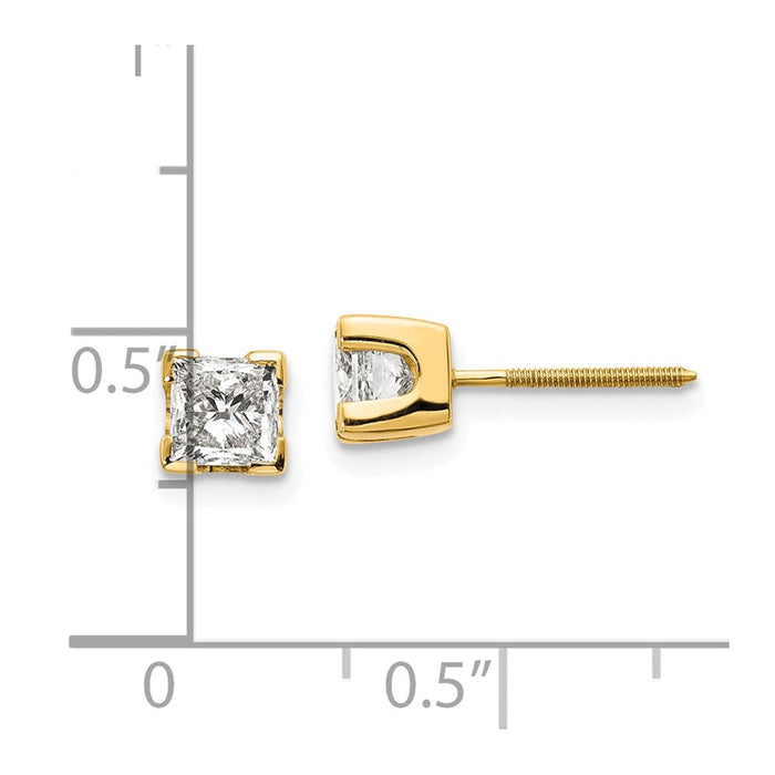 Shop Stylish 14K Gold 5mm Princess-Cut Stud Earring Settings - Affordable Luxury-4