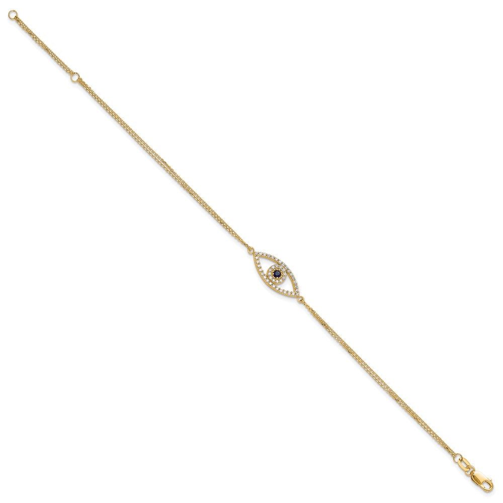 Buy Stylish 14K Gold Diamond & Sapphire Evil Eye Bracelet, 1-Inch Extension