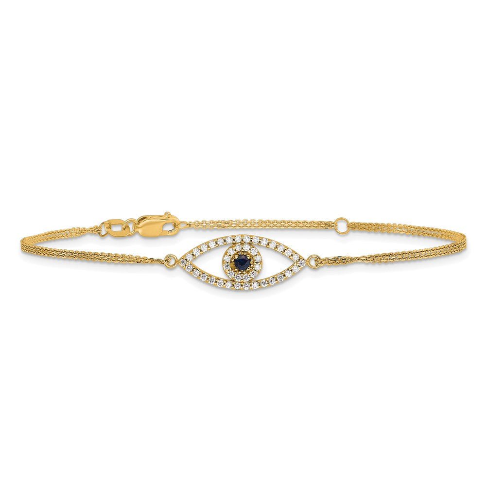 Buy Stylish 14K Gold Diamond & Sapphire Evil Eye Bracelet, 1-Inch Extension