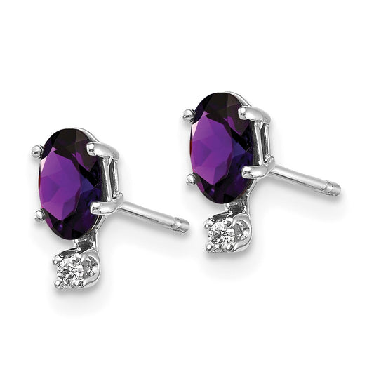 Exclusive 14K White Gold Amethyst Earrings with Diamond Accents | Stylish Value
