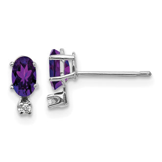 Exclusive 14K White Gold Amethyst Earrings with Diamond Accents | Stylish Value