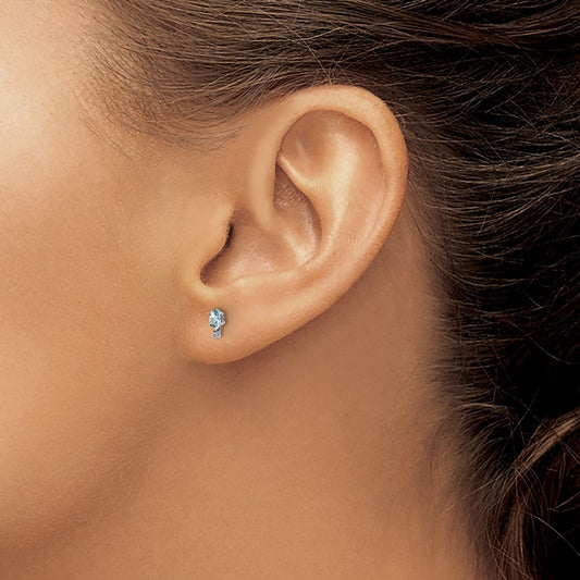 Exclusive 14K White Gold Aquamarine & Diamond Earrings | Stylish Value Offer