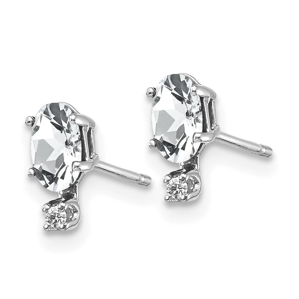Exclusive 14K White Gold Diamond & White Topaz Earrings - Stylish Value!