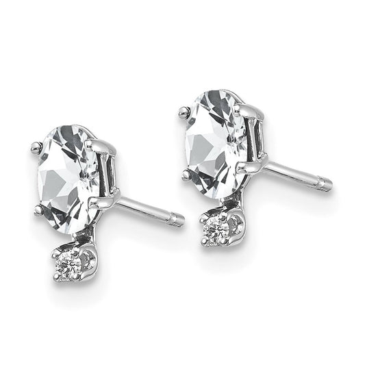 Exclusive 14K White Gold Diamond & White Topaz Earrings - Stylish Value!