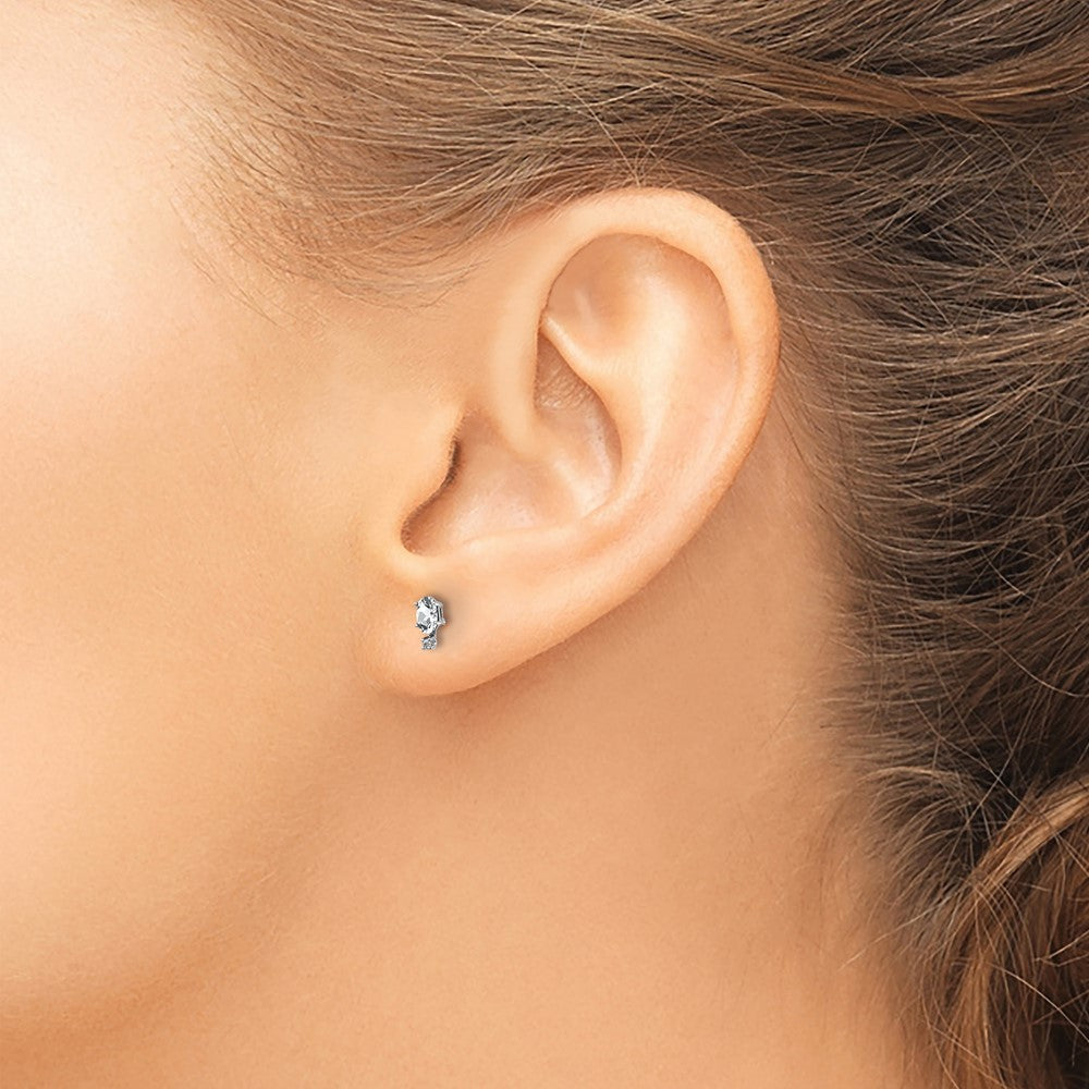 Exclusive 14K White Gold Diamond & White Topaz Earrings - Stylish Value!