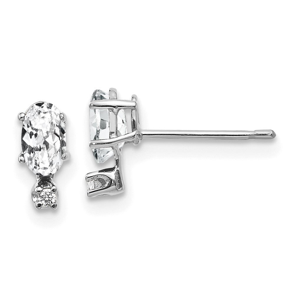 Exclusive 14K White Gold Diamond & White Topaz Earrings - Stylish Value!