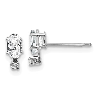 Exclusive 14K White Gold Diamond & White Topaz Earrings - Stylish Value!