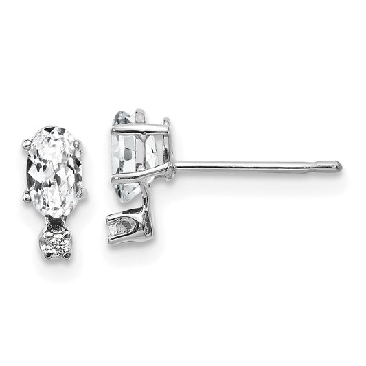 Exclusive 14K White Gold Diamond & White Topaz Earrings - Stylish Value!