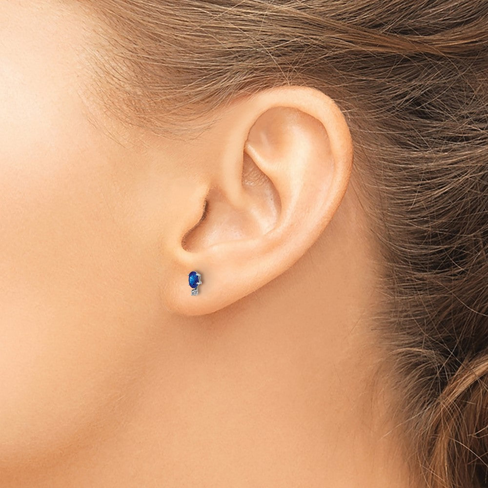 Exclusive 14K White Gold Sapphire & Diamond Earrings - Stylish Birthstone Value