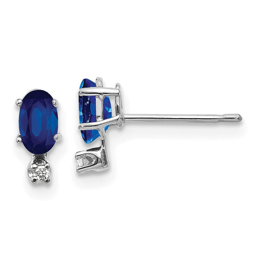 Exclusive 14K White Gold Sapphire & Diamond Earrings - Stylish Birthstone Value