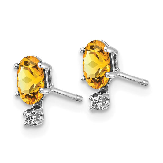 Buy Exclusive 14K White Gold Citrine & Diamond Earrings - Stylish Value!