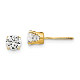 Shop Stylish 14K Gold 5mm Cubic Zirconia Stud Earrings - Affordable Luxury