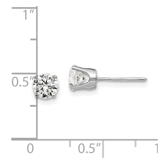 Buy Exclusive 14K White Gold 5mm Cubic Zirconia Stud Earrings - Stylish Value!-4