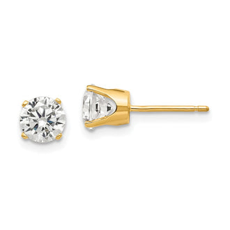 Exclusive 14K Gold 5.5mm Cubic Zirconia Stud Earrings - Stylish Value