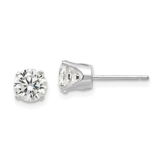 Shop Stylish 14K White Gold 5.5mm Cubic Zirconia Stud Earrings | Affordable Luxury