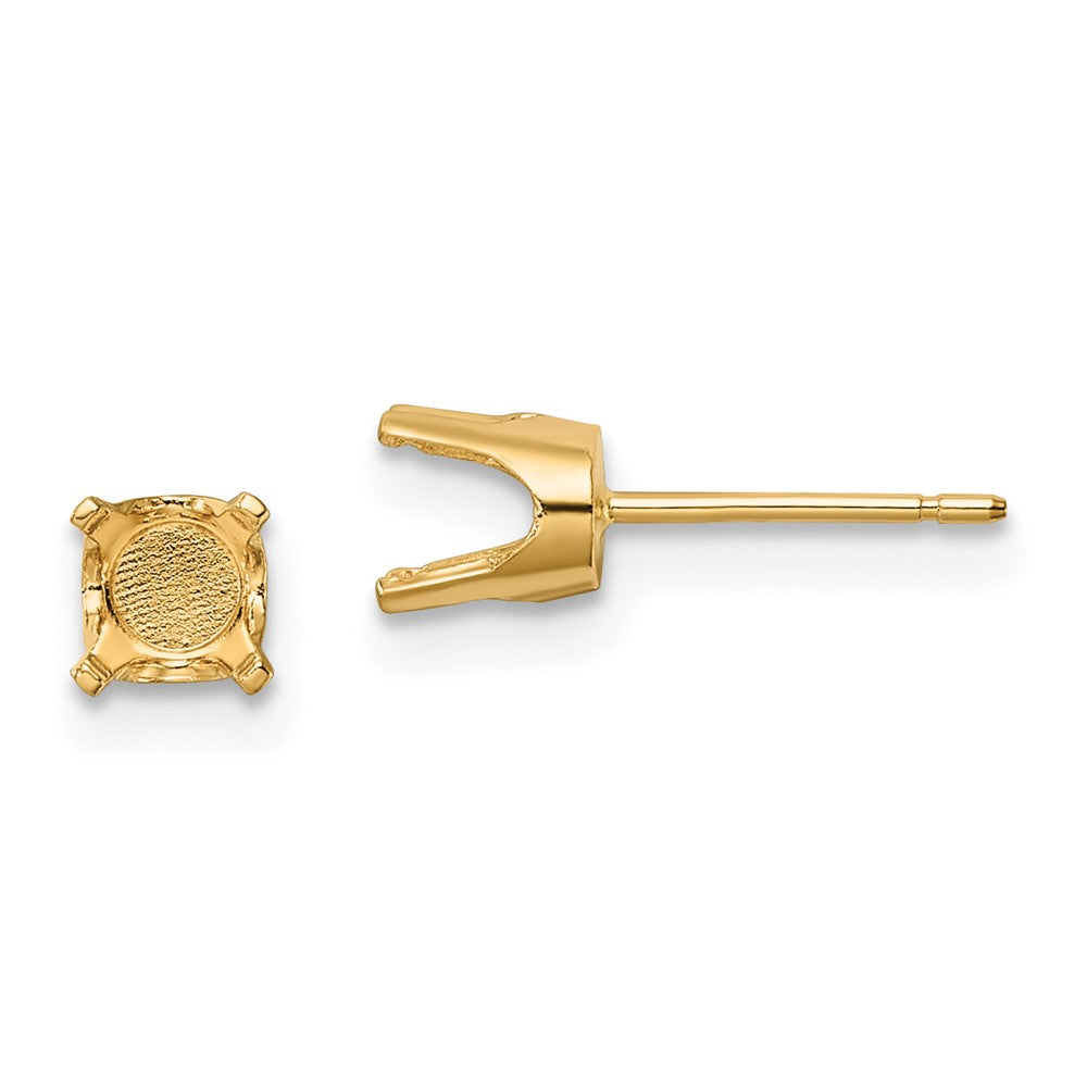 Buy 14K Gold 5.5mm Round Stud Earring Settings - Stylish & Affordable Value!