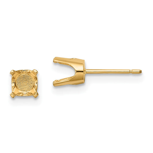 Buy 14K Gold 5.5mm Round Stud Earring Settings - Stylish & Affordable Value!