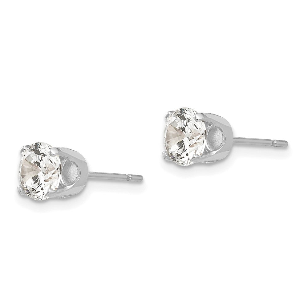 Shop Exclusive 14K White Gold 5.75mm Cubic Zirconia Stud Earrings - Stylish Value