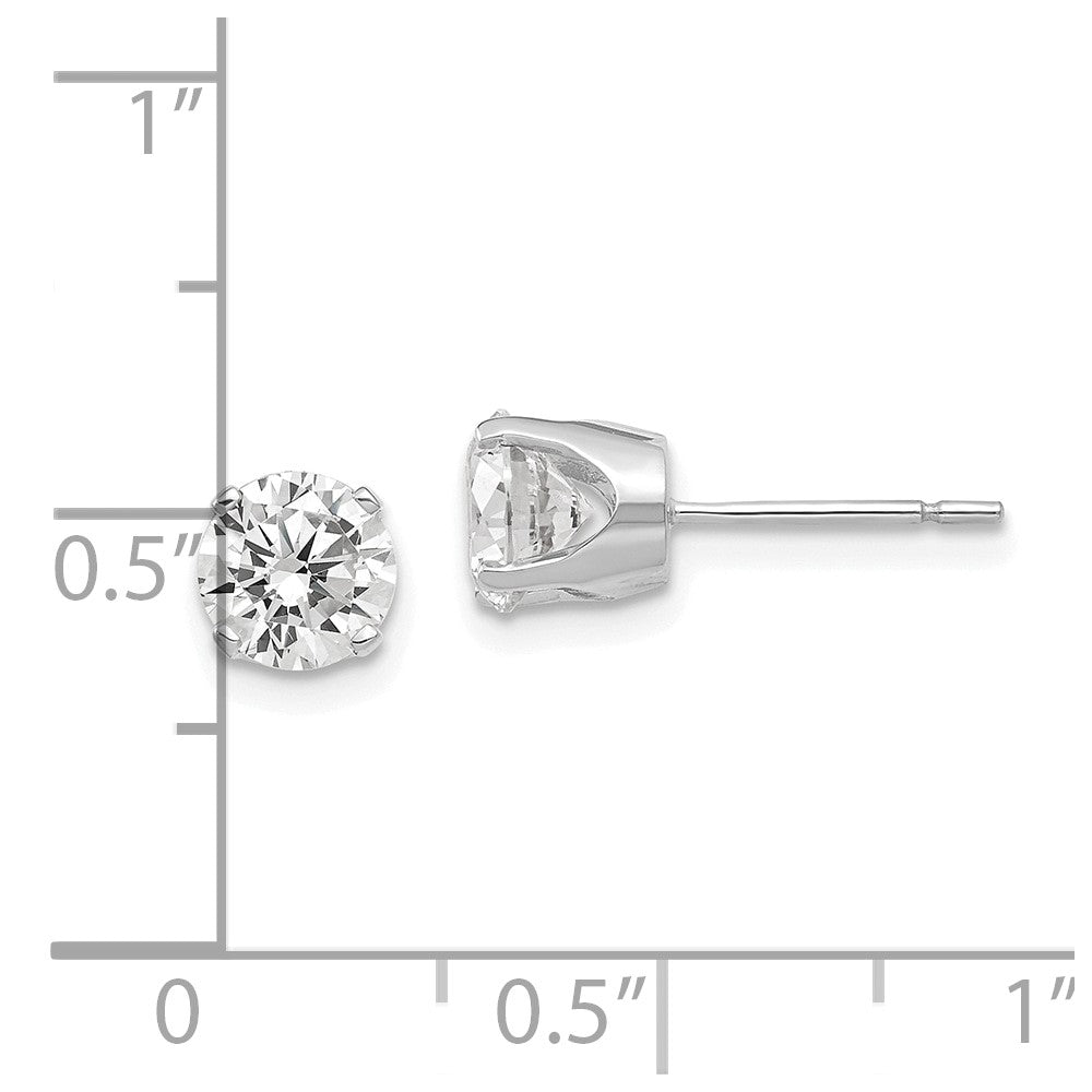 Shop Exclusive 14K White Gold 5.75mm Cubic Zirconia Stud Earrings - Stylish Value