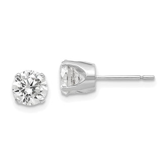 Shop Exclusive 14K White Gold 5.75mm Cubic Zirconia Stud Earrings - Stylish Value