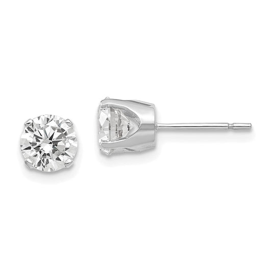 Shop Exclusive 14K White Gold 5.75mm Cubic Zirconia Stud Earrings - Stylish Value