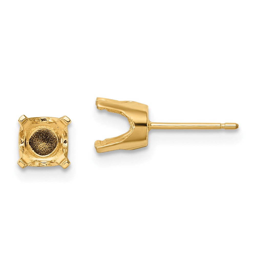 Shop Stylish 14K Gold 5.75mm Round Stud Earring Settings with Backs