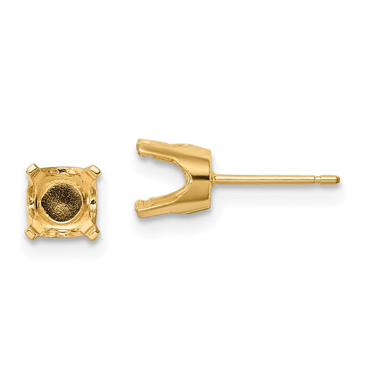 Shop Stylish 14K Gold 5.75mm Round Stud Earring Settings with Backs