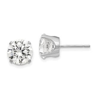 High-Quality 14K White Gold 8mm CZ Stud Earrings - Luxury Value Deal!