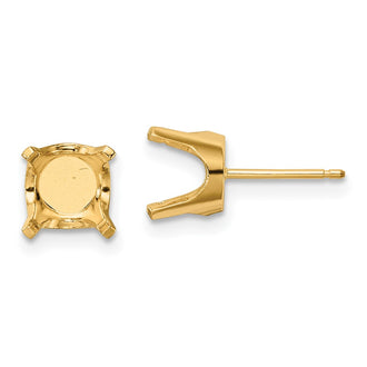 Shop 14K Gold 8mm Round Stud Earring Mountings - Stylish & Affordable!