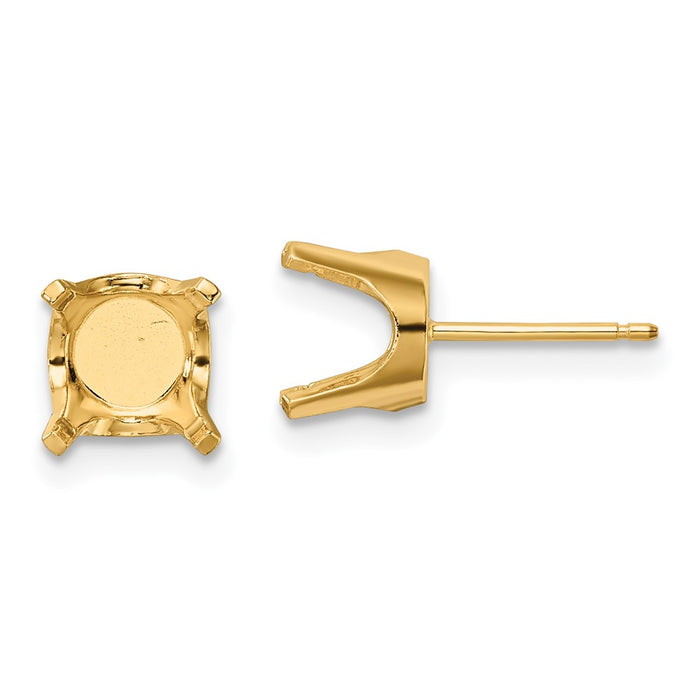 Shop 14K Gold 8mm Round Stud Earring Mountings - Stylish & Affordable!-1