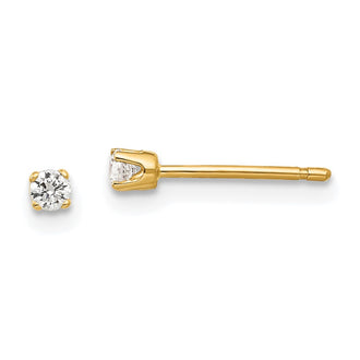 Shop Stylish 14K Gold 2.25mm Cubic Zirconia Stud Earrings - Affordable Luxury!