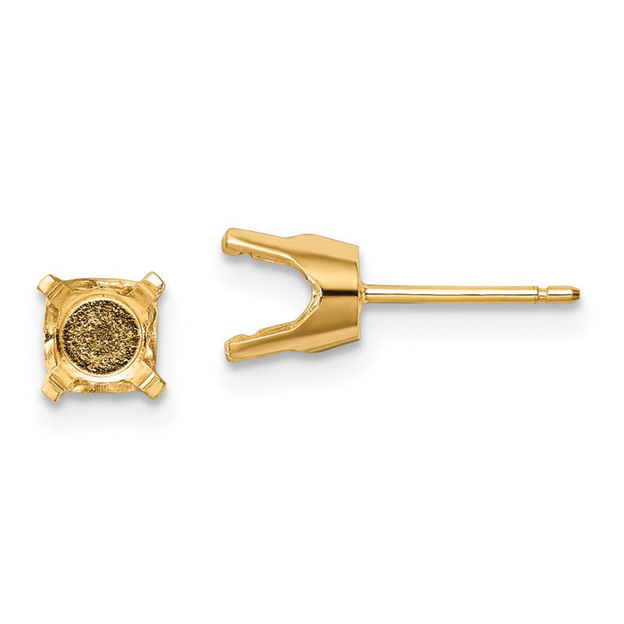 Shop Exclusive 14K Gold 2.75mm Round Stud Earring Settings - Stylish Value!-1