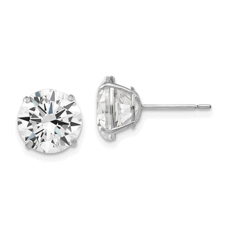 Shop Stylish 14K White Gold 9mm Round Cubic Zirconia Stud Earrings - Luxury Value!