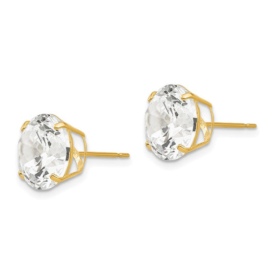 Shop Exclusive 14K Gold 10mm Round Cubic Zirconia Stud Earrings - Stylish Value!