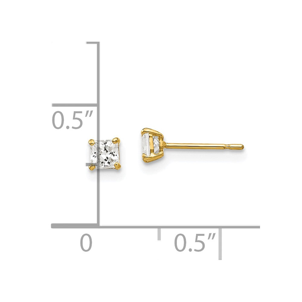 Buy Stylish 14K Gold 3mm Square CZ Stud Earrings - Luxury Value & Quality