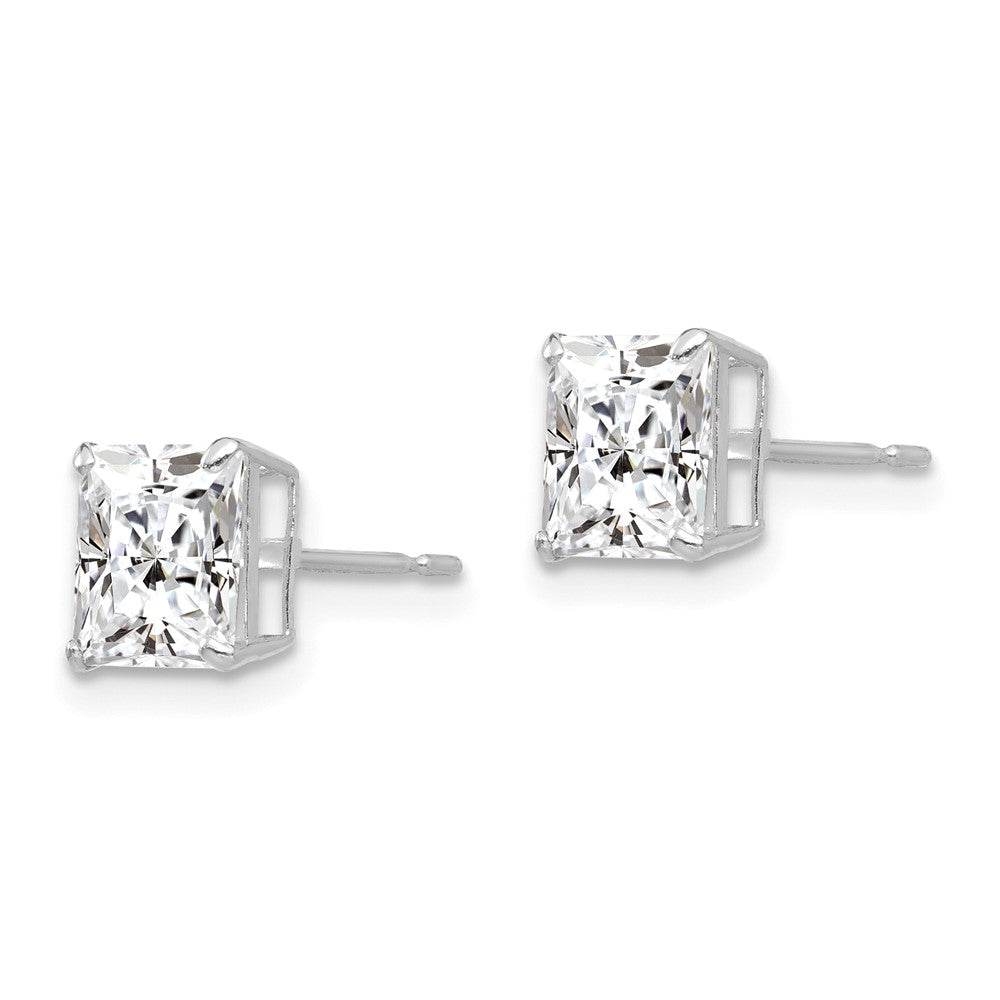 Shop Stylish 14K White Gold 6mm Square CZ Stud Earrings | Affordable Luxury