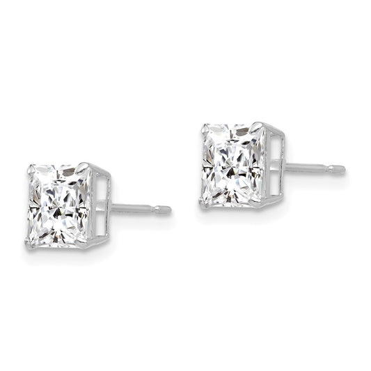 Shop Stylish 14K White Gold 6mm Square CZ Stud Earrings | Affordable Luxury