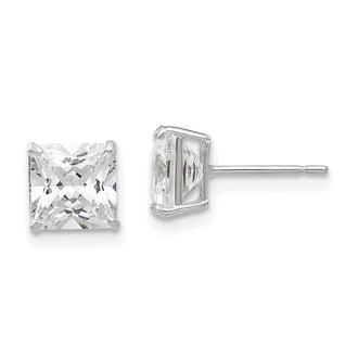 Shop Stylish 14K White Gold 6mm Square CZ Stud Earrings | Affordable Luxury