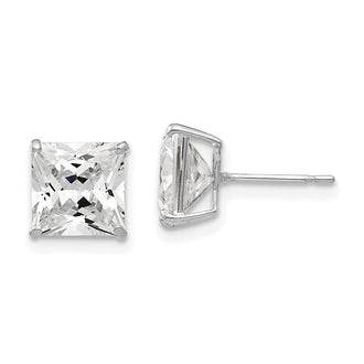 Buy Stylish 14K White Gold 7mm Square Cubic Zirconia Stud Earrings