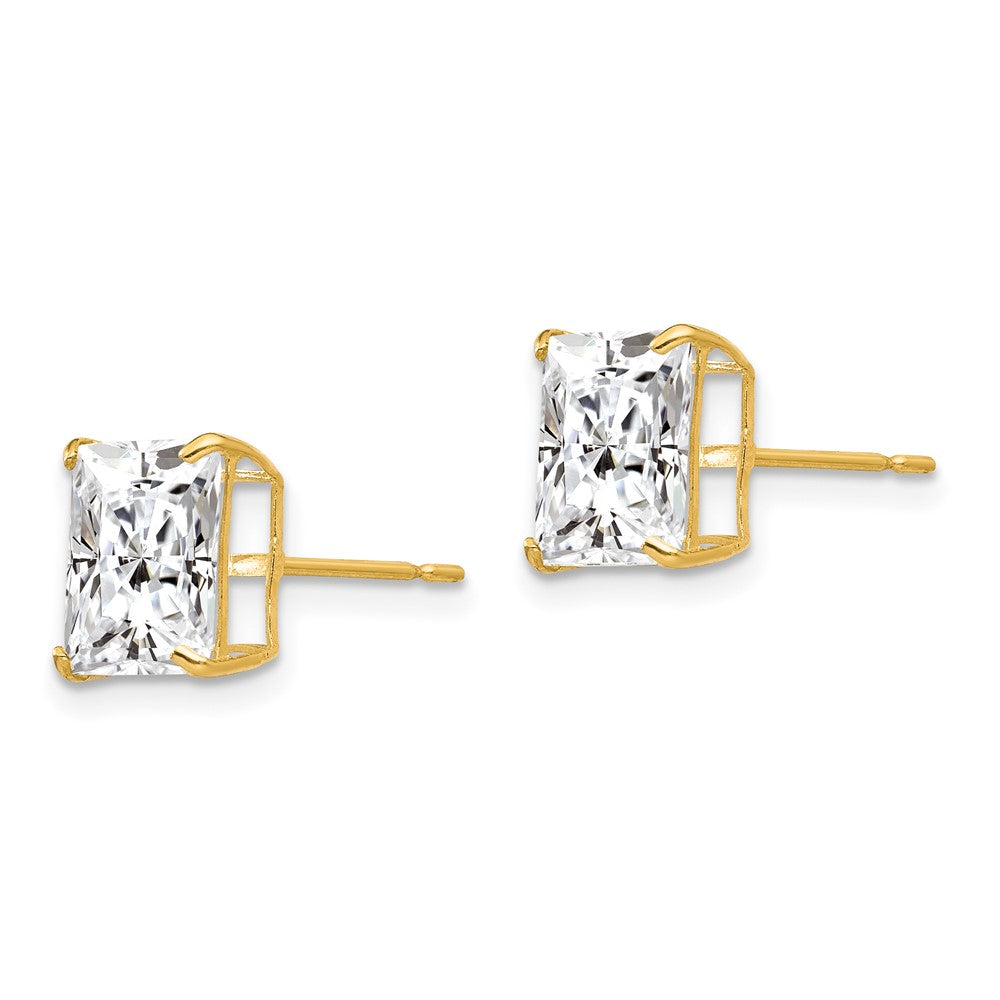 Buy Affordable 14K Gold 8mm Square CZ Stud Earrings - Stylish Luxury Accessory