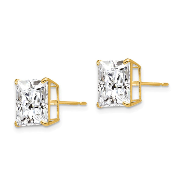 14K Gold 9mm Square CZ Stud Earrings
