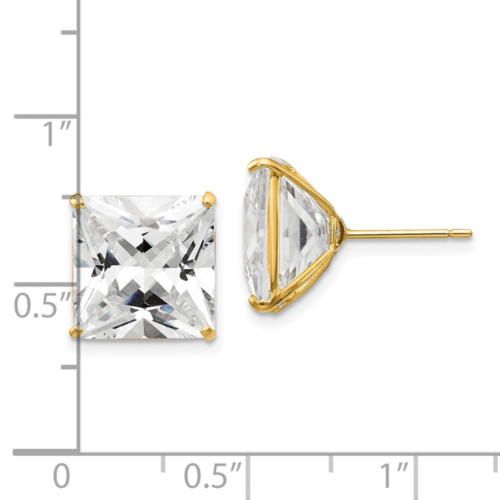 Buy Stylish 14K Gold 11mm Square CZ Stud Earrings - Affordable Luxury!