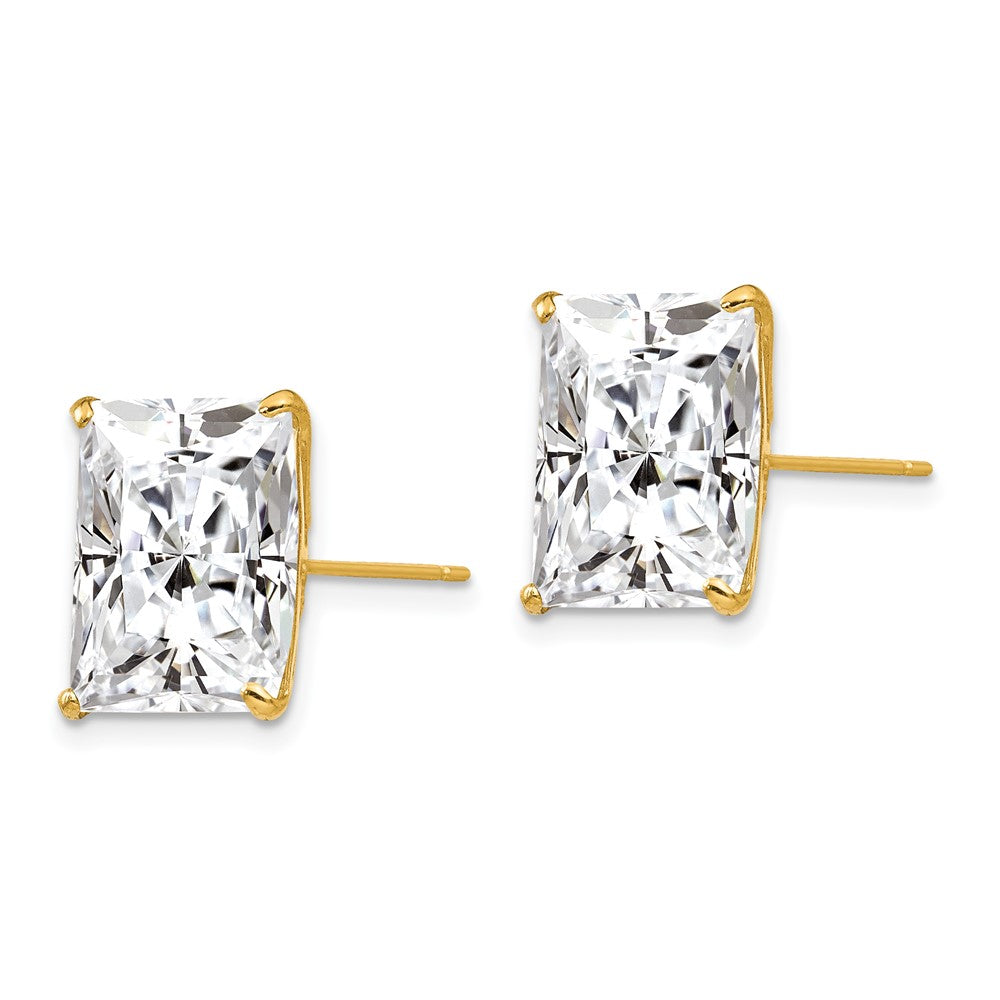 Shop 14K Gold 12mm Square CZ Stud Earrings - Stylish & Affordable Luxury!