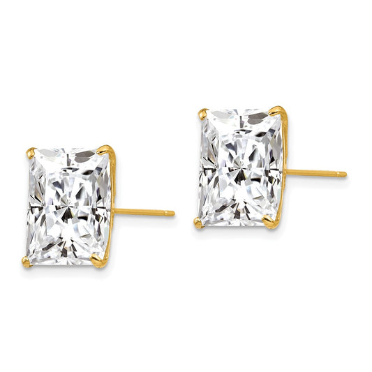 Shop 14K Gold 12mm Square CZ Stud Earrings - Stylish & Affordable Luxury!