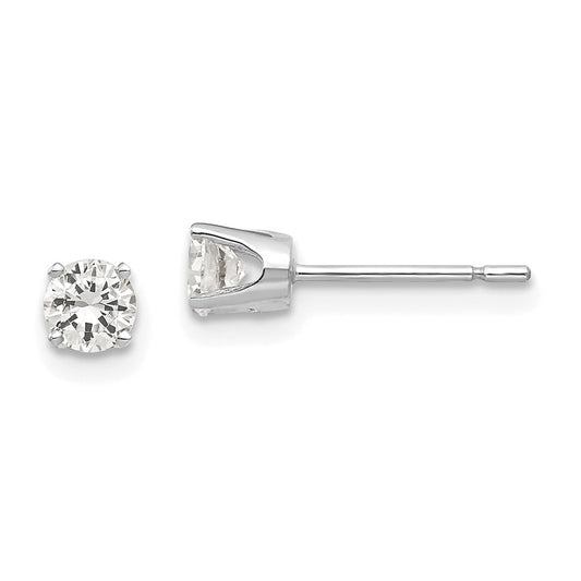 Shop Stylish 14K White Gold 3.75mm Cubic Zirconia Stud Earrings - Luxury Value
