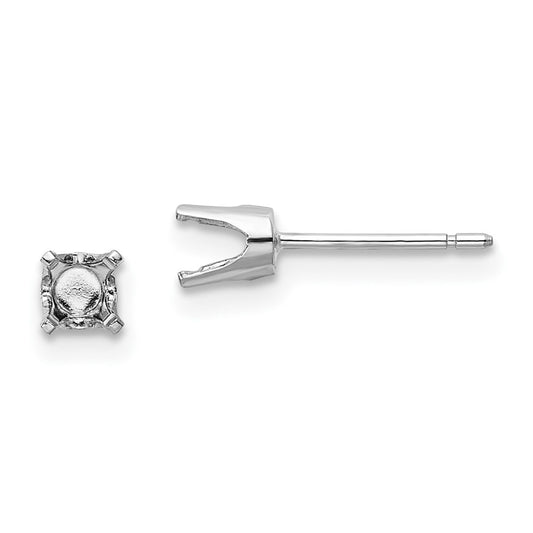 Shop Stylish 14K White Gold 3.75mm Round Stud Earring Settings with Backs