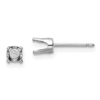 Shop High-Quality 14K White Gold 4mm Round Stud Earring Settings - Stylish Value!
