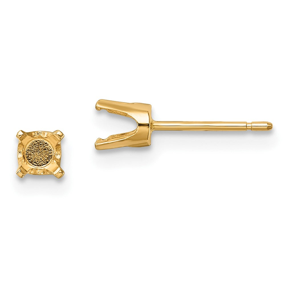 Buy Stylish 14K Gold 4.25mm Round Stud Earring Settings - Affordable Luxury