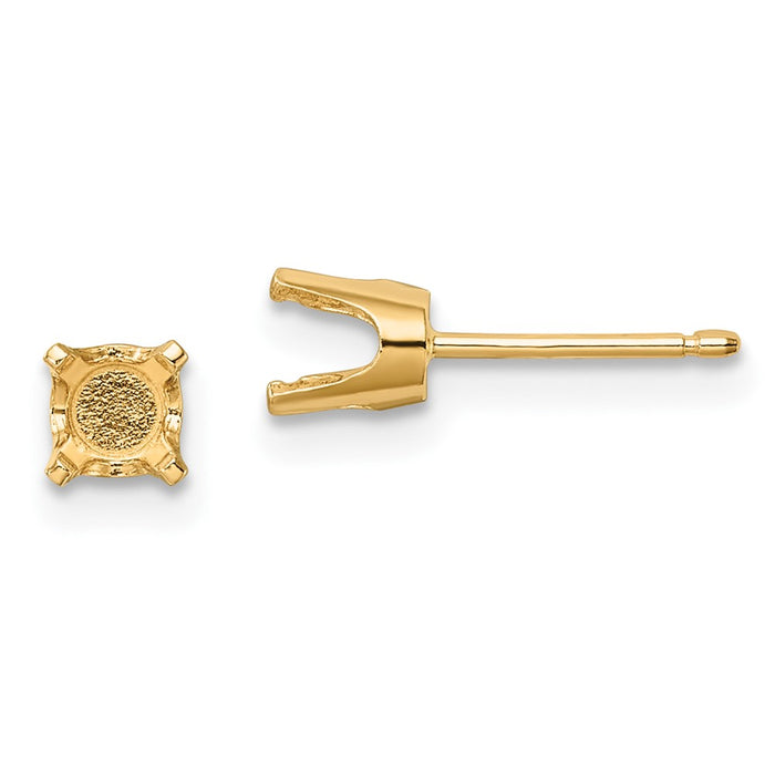 Shop Stylish 14K Gold 4.5mm Round Stud Earring Settings - Affordable Luxury-1