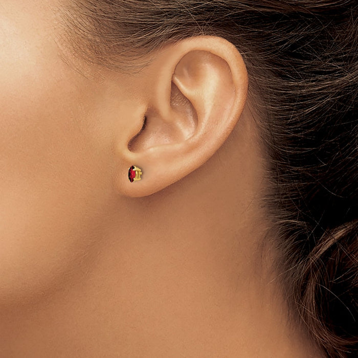 Buy Exclusive 14K Gold Marquise Garnet Earrings - 5x2.5mm, Stylish Value!-3